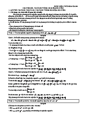 Đề cương ôn thi môn Toán Lớp 9 - Chuyên đề 12 Phương trình nghiệm nguyên - Trần Kim Oanh